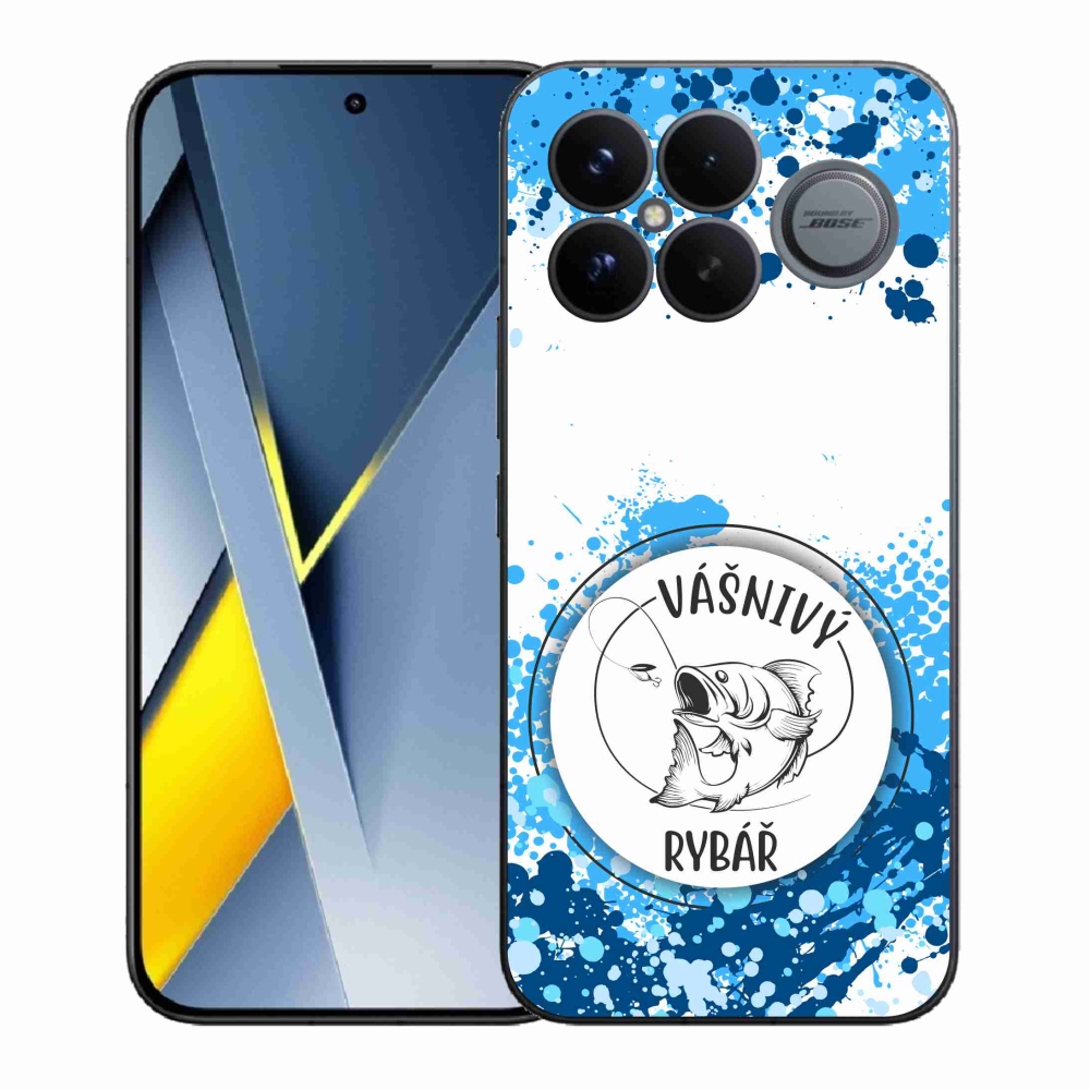 Gél borító mmCase a Xiaomi Poco F8 Ultra számára - szenvedélyes halász fehér háttérrel