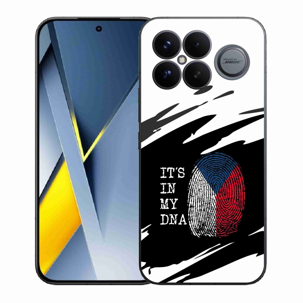 Gél borító mmCase a Xiaomi Poco F8 Ultra - zászló ujjlenyomat fekete és fehér háttérrel