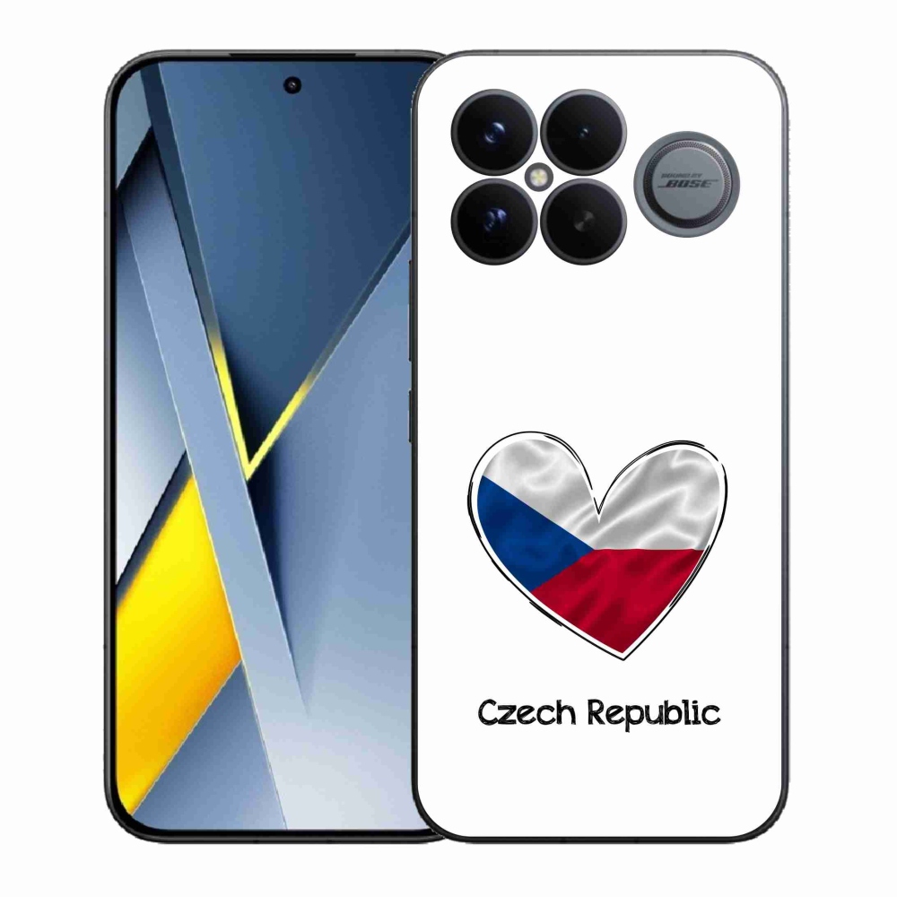 Gél borító mmCase a Xiaomi Poco F8 Ultra számára - szív zászló fehér háttérrel