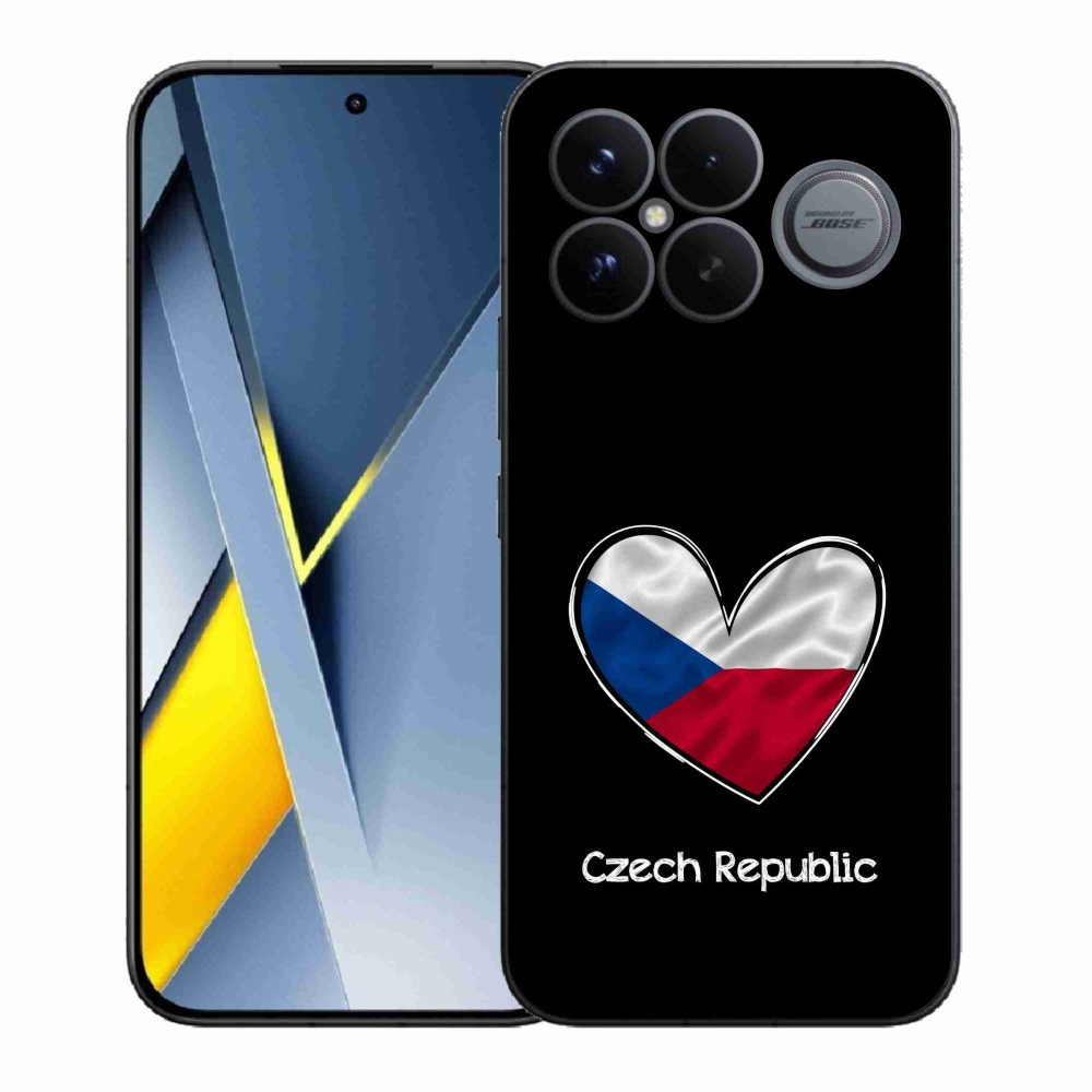 Gél borítás mmCase a Xiaomi Poco F8 Ultra számára - zászlós szív fekete háttérrel