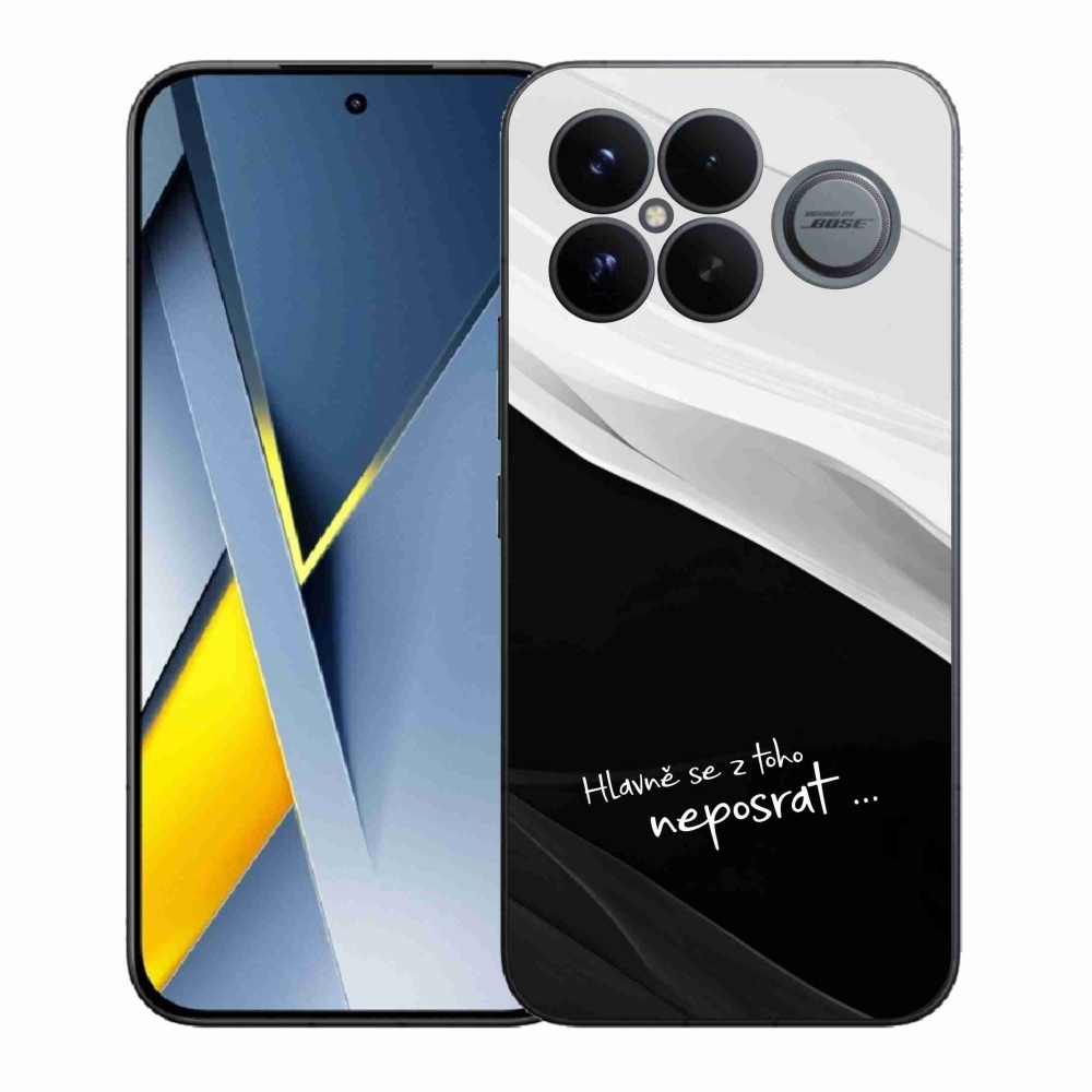 Gél borító mmCase a Xiaomi Poco F8 Ultra számára - vicces szöveg 13 fekete és fehér háttérrel