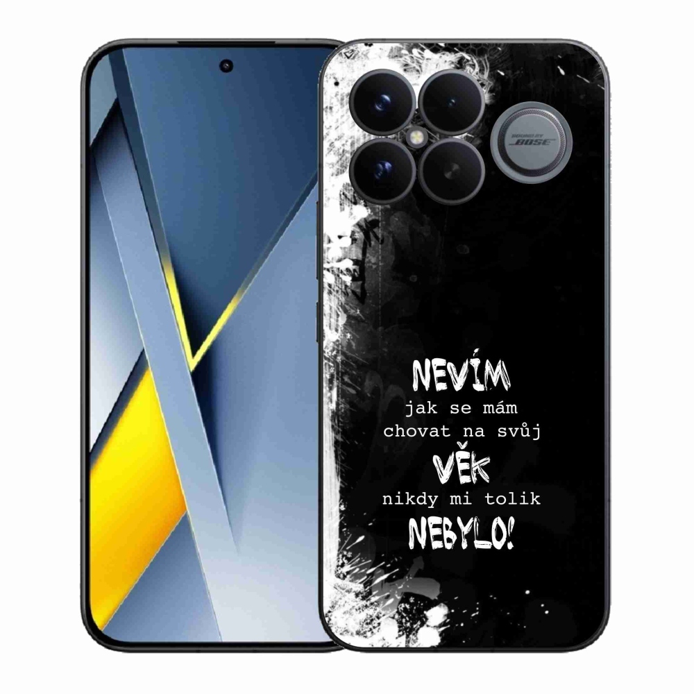 Gél borító mmCase a Xiaomi Poco F8 Ultra számára - vicces szöveg 14 fekete háttér