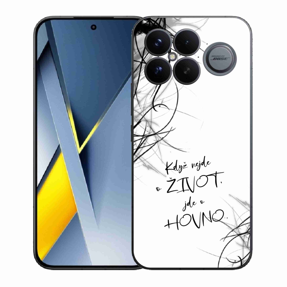 Gél borító mmCase a Xiaomi Poco F8 Ultra számára - vicces szöveg 16 fehér háttér