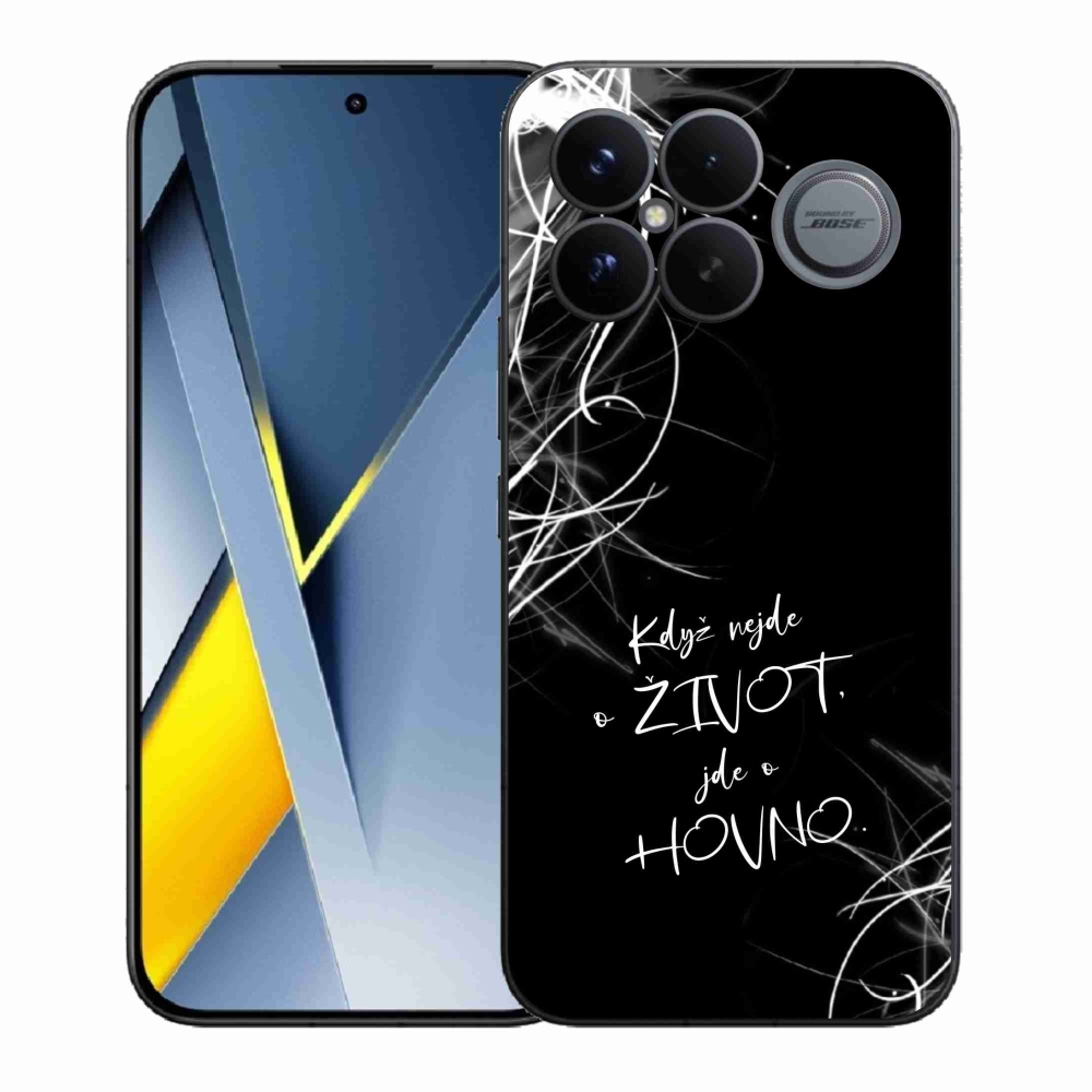 Gél borító mmCase a Xiaomi Poco F8 Ultra számára - vicces szöveg 16 fekete háttér