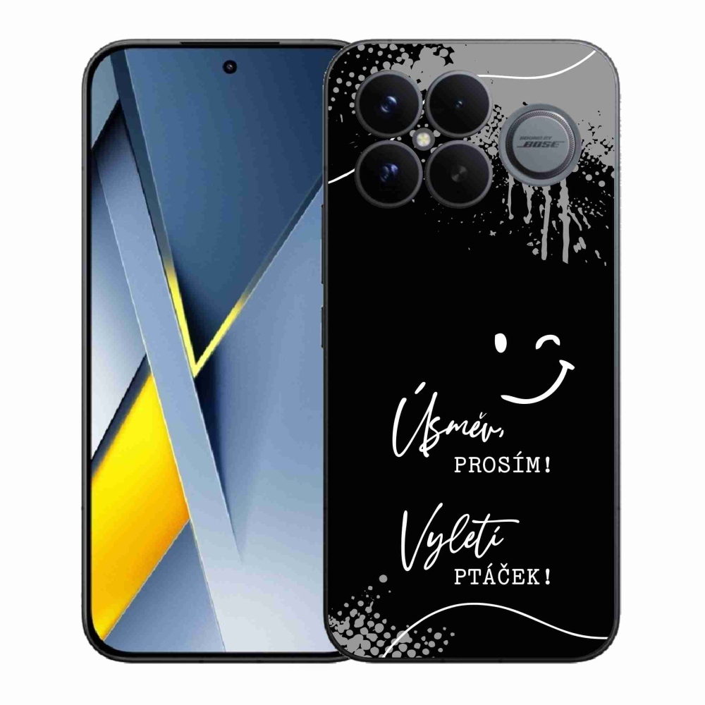 Gél borító mmCase a Xiaomi Poco F8 Ultra számára - vicces szöveg 4 fekete háttérrel