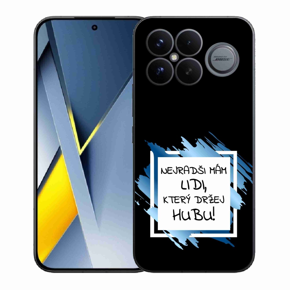 Gél borító mmCase a Xiaomi Poco F8 Ultra számára - vicces szöveg 7 fehér és fekete háttérrel