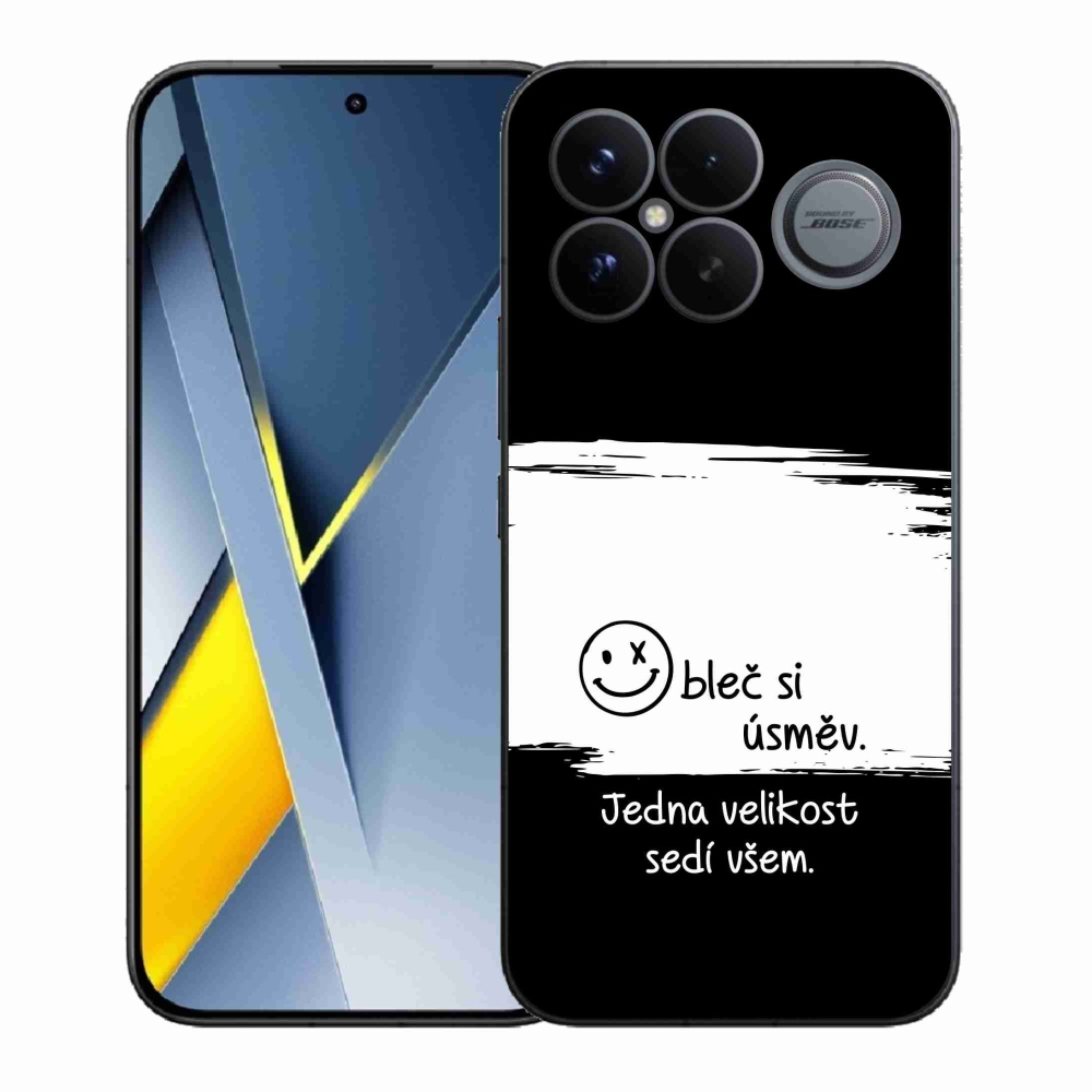 Gél borító mmCase a Xiaomi Poco F8 Ultra számára - vicces szöveg 8 fekete és fehér háttérrel