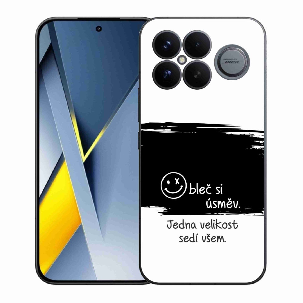 Gél borító mmCase a Xiaomi Poco F8 Ultra számára - vicces szöveg 8 fekete és fehér háttérrel