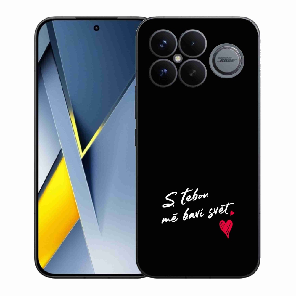 Gél borító mmCase a Xiaomi Poco F8 Ultra számára - szerelmes szöveg 1 fekete háttér