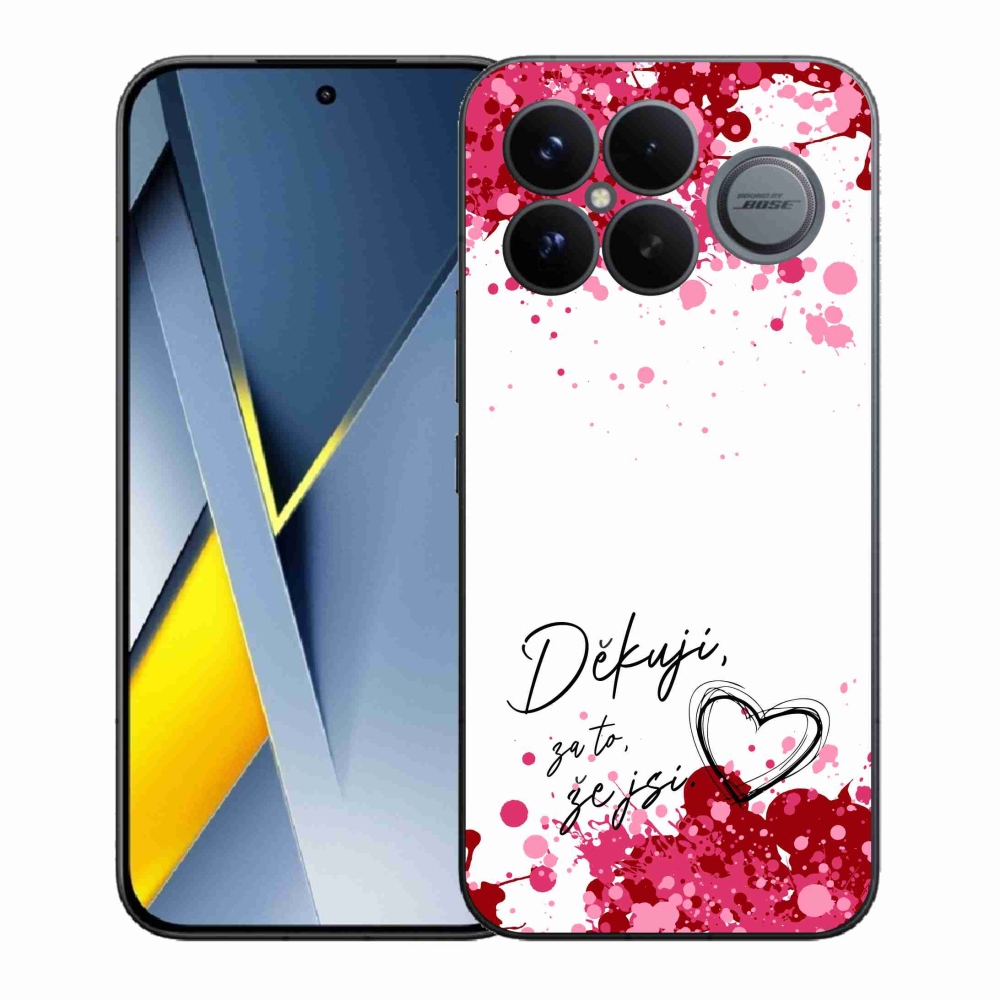 Gél borító mmCase a Xiaomi Poco F8 Ultra számára - szerelmes szöveg 2 fehér háttér