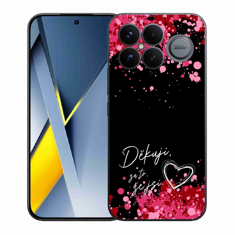 Gél borítás mmCase a Xiaomi Poco F8 Ultra számára - text in love 2 fekete háttér
