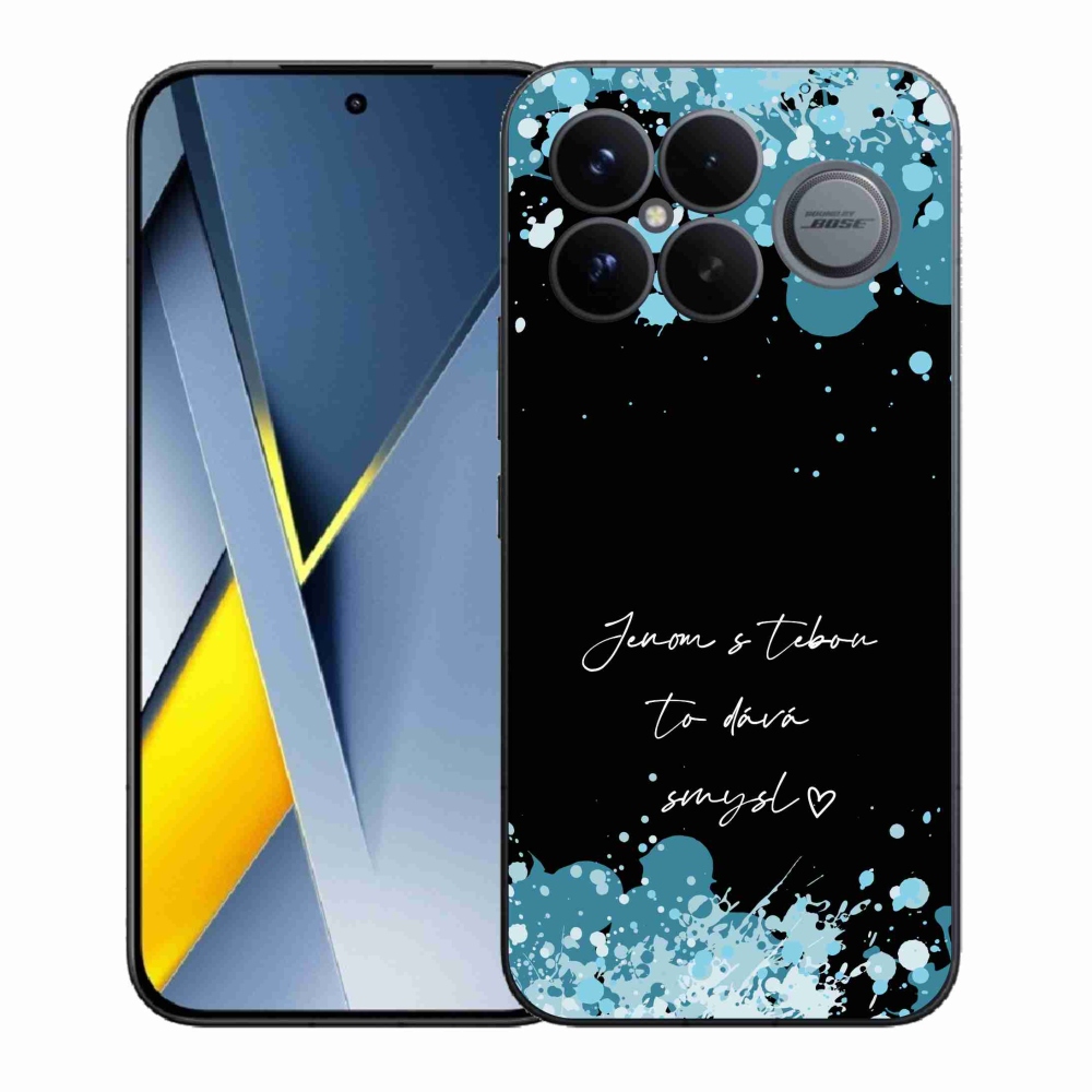 Gél borító mmCase a Xiaomi Poco F8 Ultra számára - szerelmes szöveg fekete háttérrel