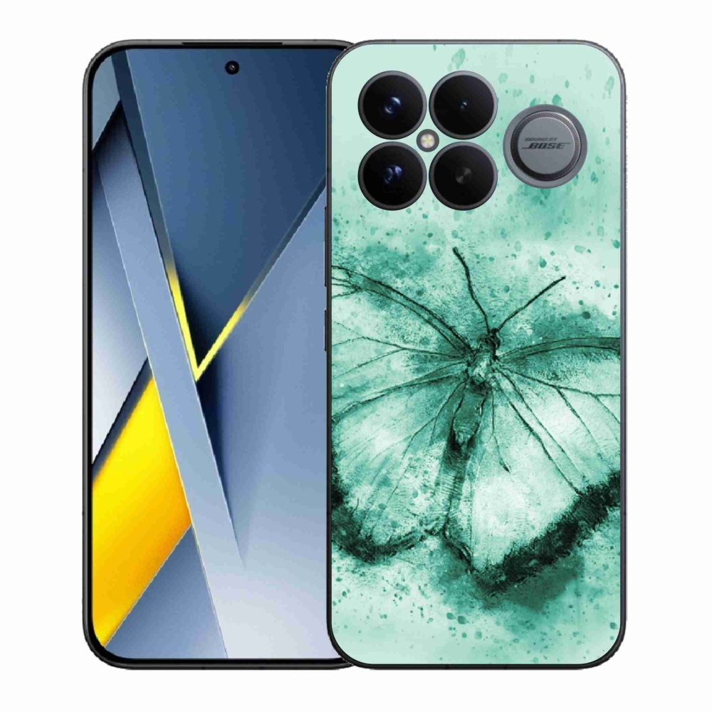 Gél borítás mmCase a Xiaomi Poco F8 Ultra számára - zöld pillangó