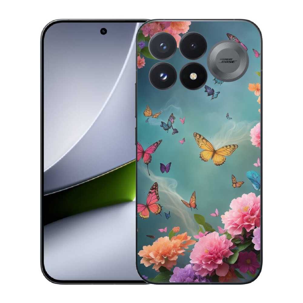 mmCase gél tok a Xiaomi Poco F9 Pro 5G-hez – színes virágok és pillangók