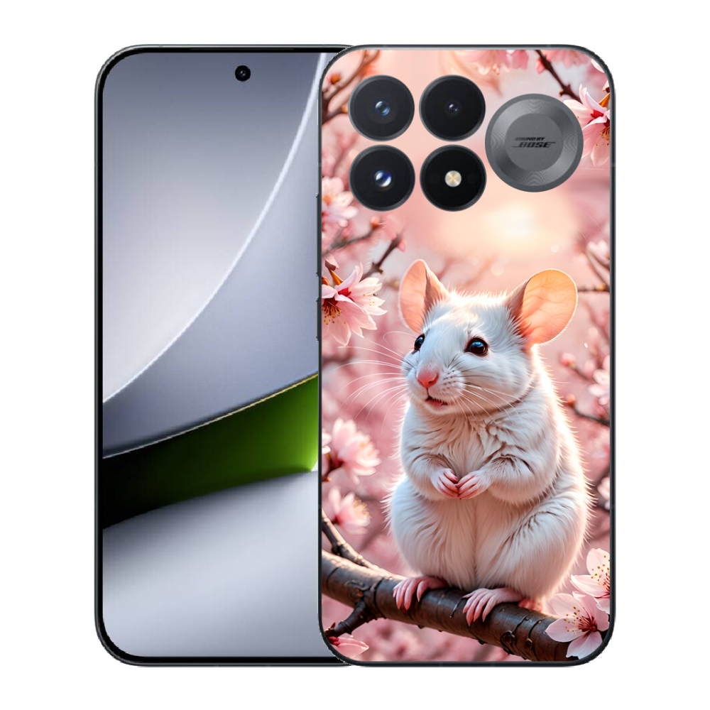 mmCase géltok a Xiaomi Poco F9 Pro 5G-hez – fehér egér egy ágon