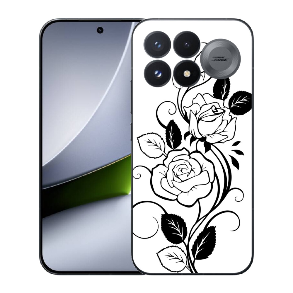 mmCase gél tok a Xiaomi Poco F9 Pro 5G-hez – fekete-fehér rózsa