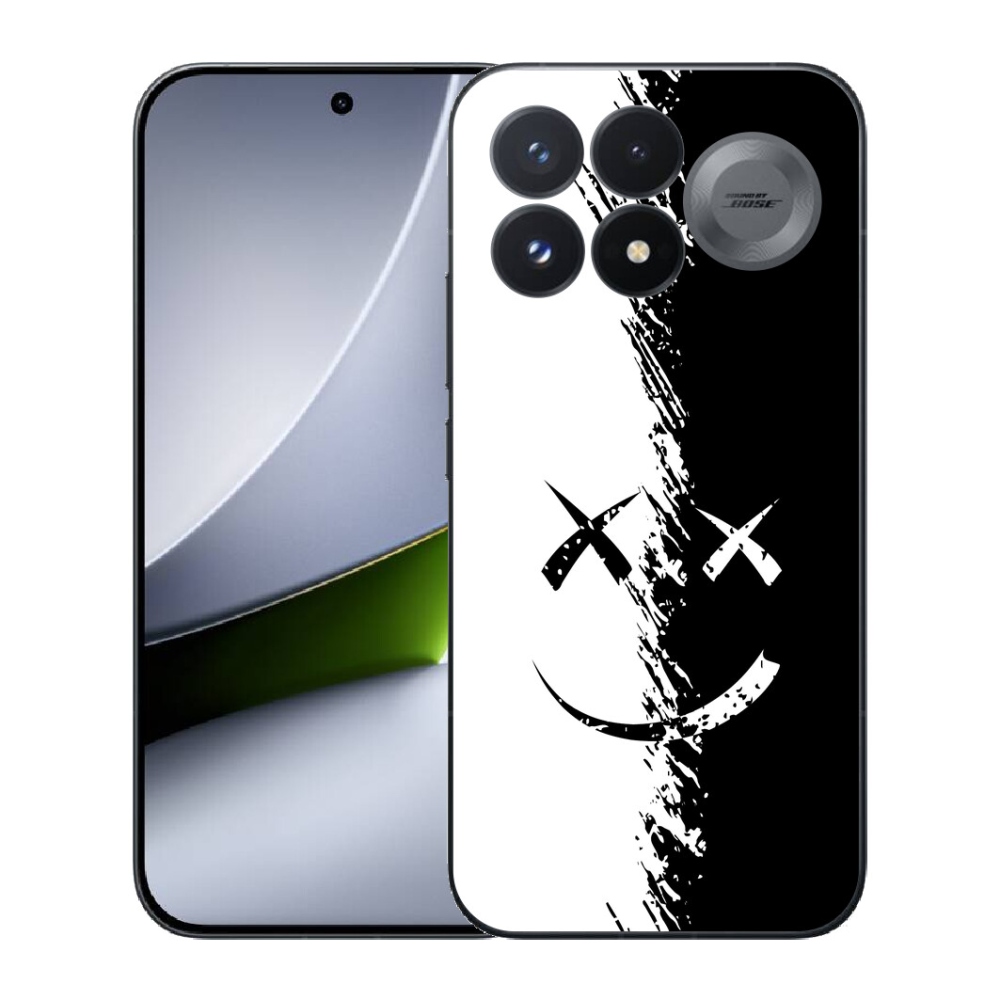 mmCase géltok a Xiaomi Poco F9 Pro 5G-hez – fekete-fehér smiley