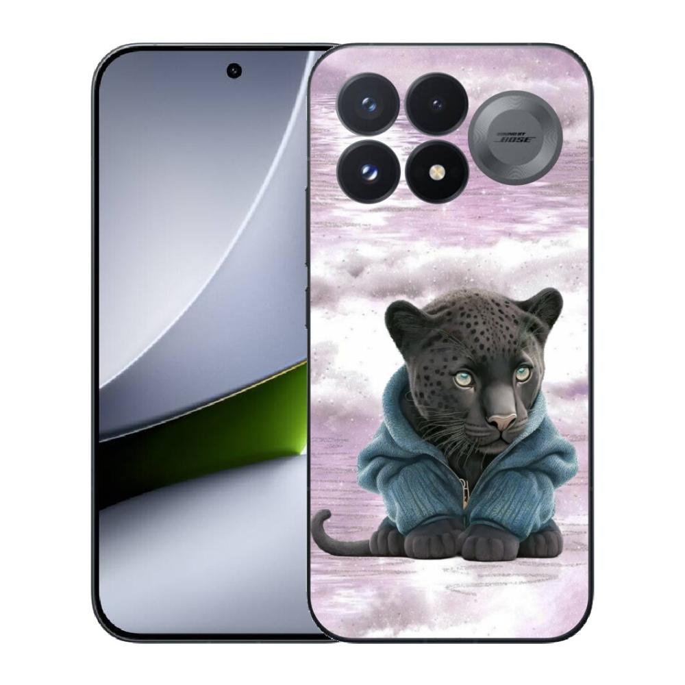 mmCase géltok a Xiaomi Poco F9 Pro 5G-hez – fekete párduc pulóverben