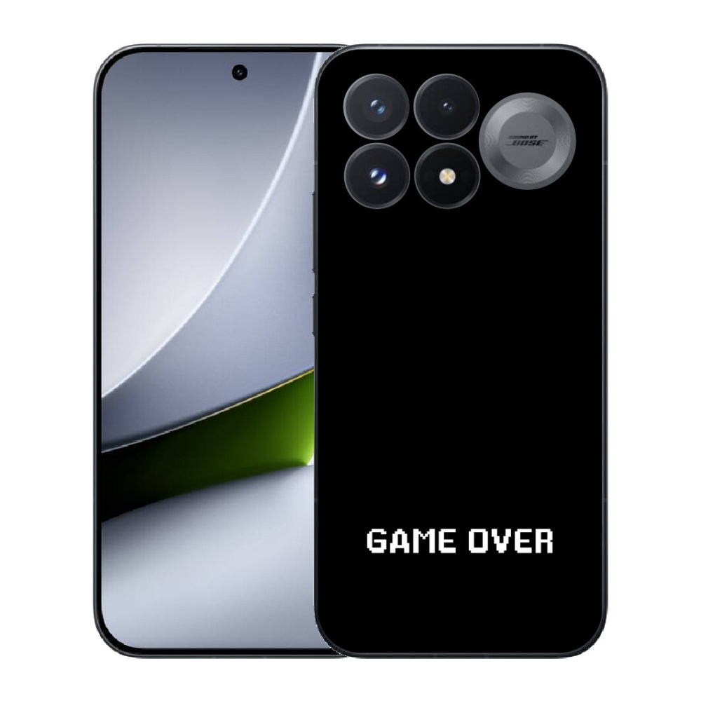 mmCase géltok a Xiaomi Poco F9 Pro 5G-hez – „game over” fekete háttérrel