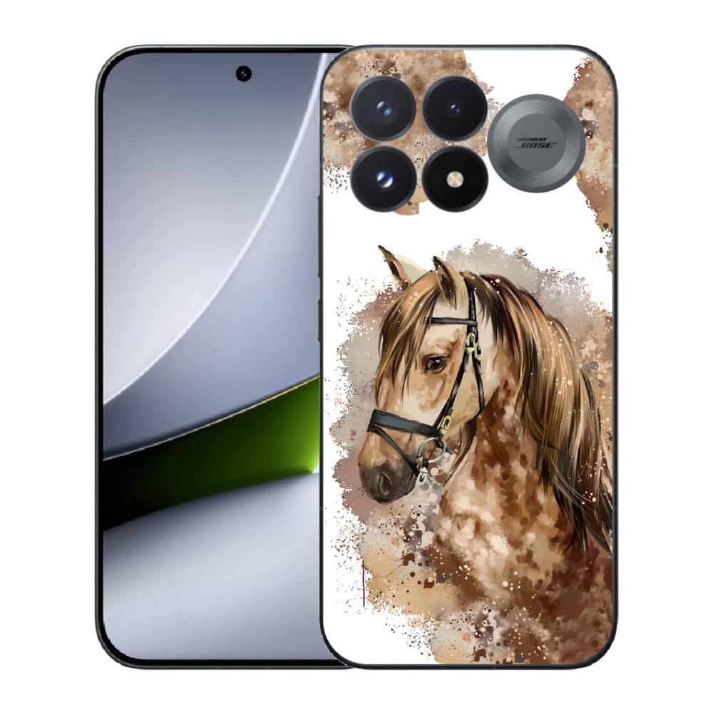 mmCase gél tok a Xiaomi Poco F9 Pro 5G-hez – barna rajzolt ló