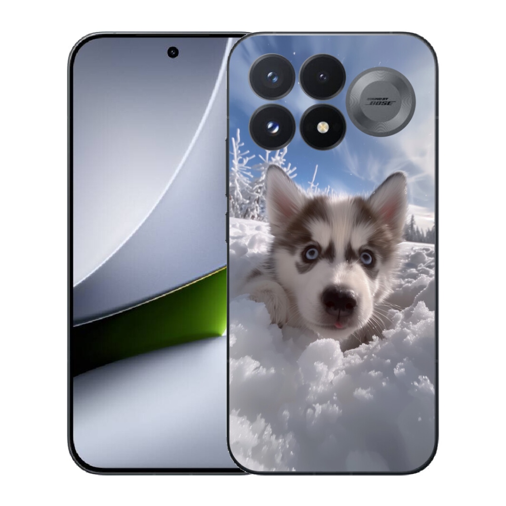 mmCase géltok a Xiaomi Poco F9 Pro 5G-hez – husky a hóban