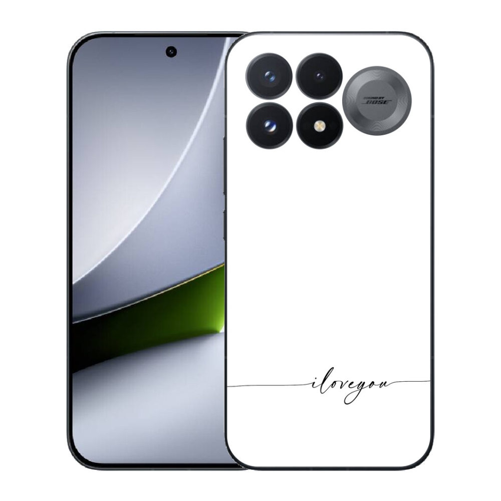 mmCase géltok a Xiaomi Poco F9 Pro 5G-hez – „I love you” fehér háttérrel