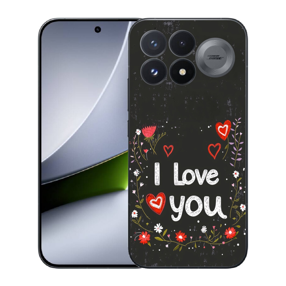 mmCase géltok a Xiaomi Poco F9 Pro 5G-hez – „I love you” fekete háttérrel