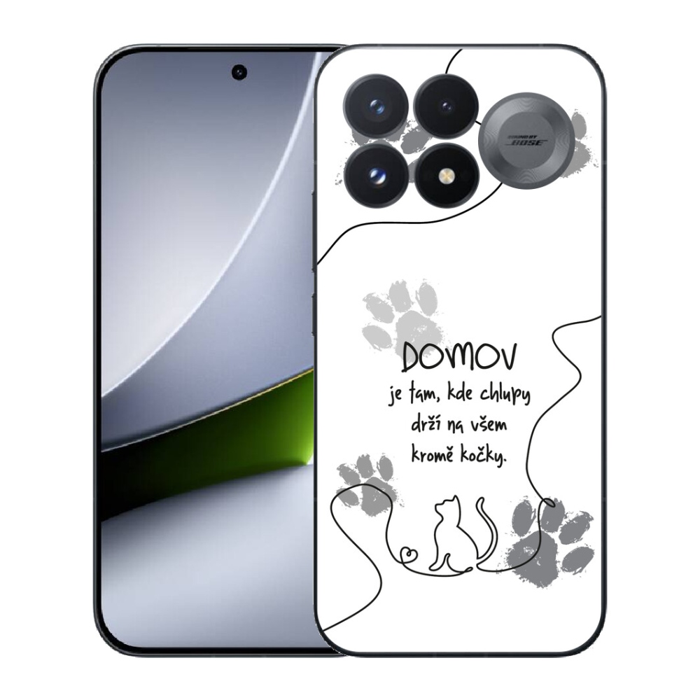 mmCase géltok a Xiaomi Poco F9 Pro 5G-hez – macskás motívum, fehér háttér