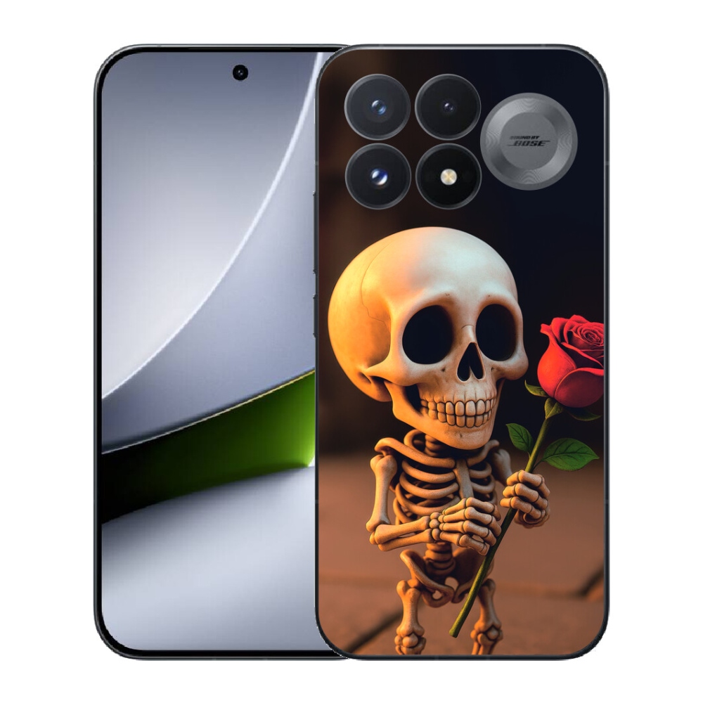 mmCase géltok a Xiaomi Poco F9 Pro 5G-hez – csontváz rózsával