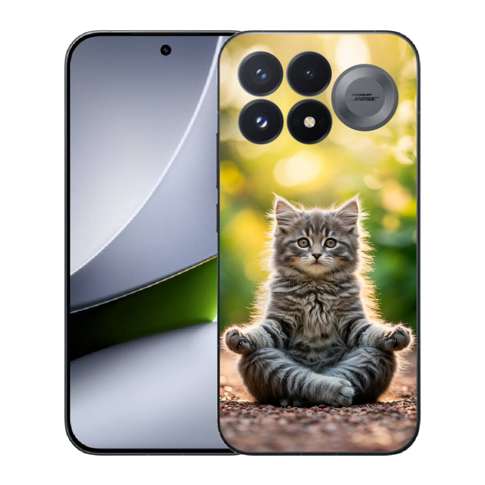 mmCase géltok a Xiaomi Poco F9 Pro 5G-hez – meditáló cica