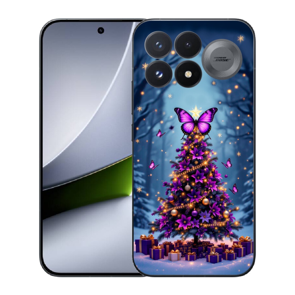 mmCase gél tok a Xiaomi Poco F9 Pro 5G-hez – pillangós karácsonyfa
