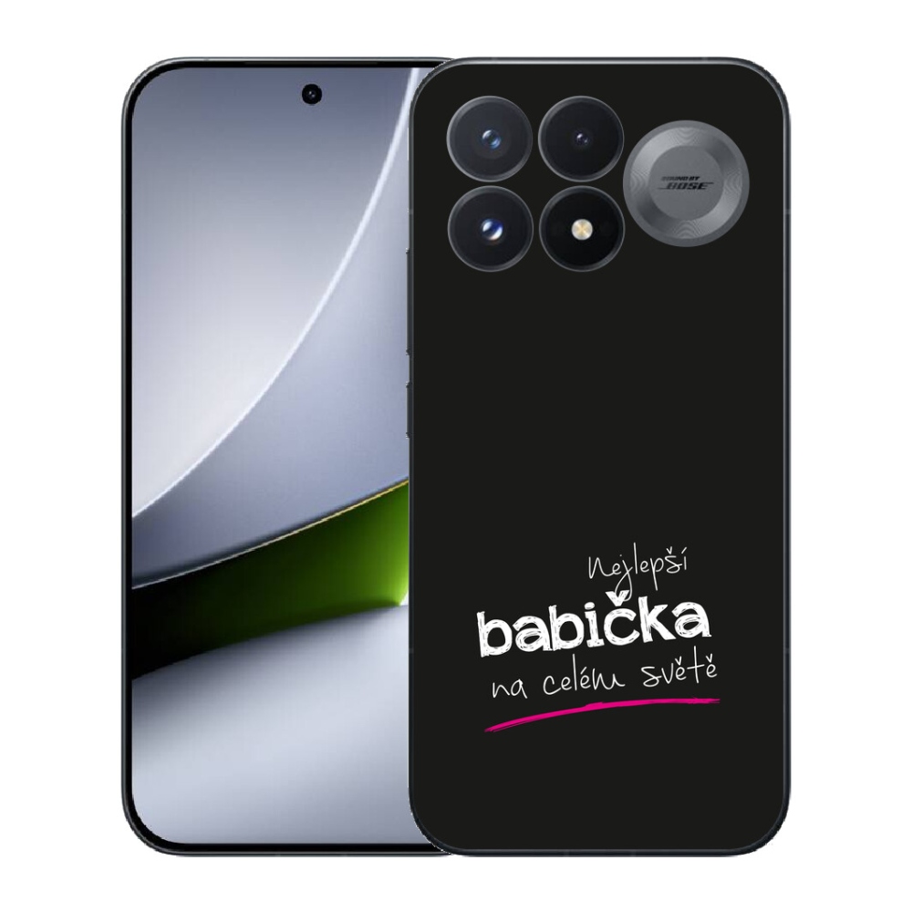 mmCase géltok a Xiaomi Poco F9 Pro 5G-hez – „A legjobb nagymama 4” fekete háttérrel
