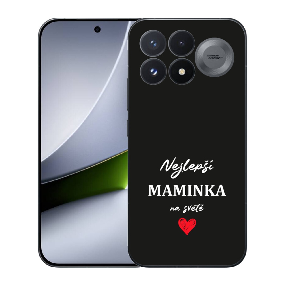 mmCase géltok a Xiaomi Poco F9 Pro 5G-hez – „A legjobb anyuka 1” fekete háttérrel
