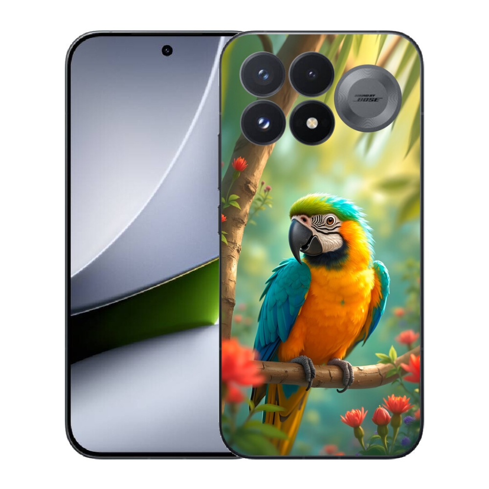 mmCase gél tok a Xiaomi Poco F9 Pro 5G-hez – kék-sárga ara papagáj