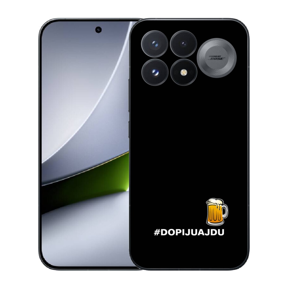 mmCase géltok a Xiaomi Poco F9 Pro 5G-hez – sörös motívum 1, fekete háttérrel