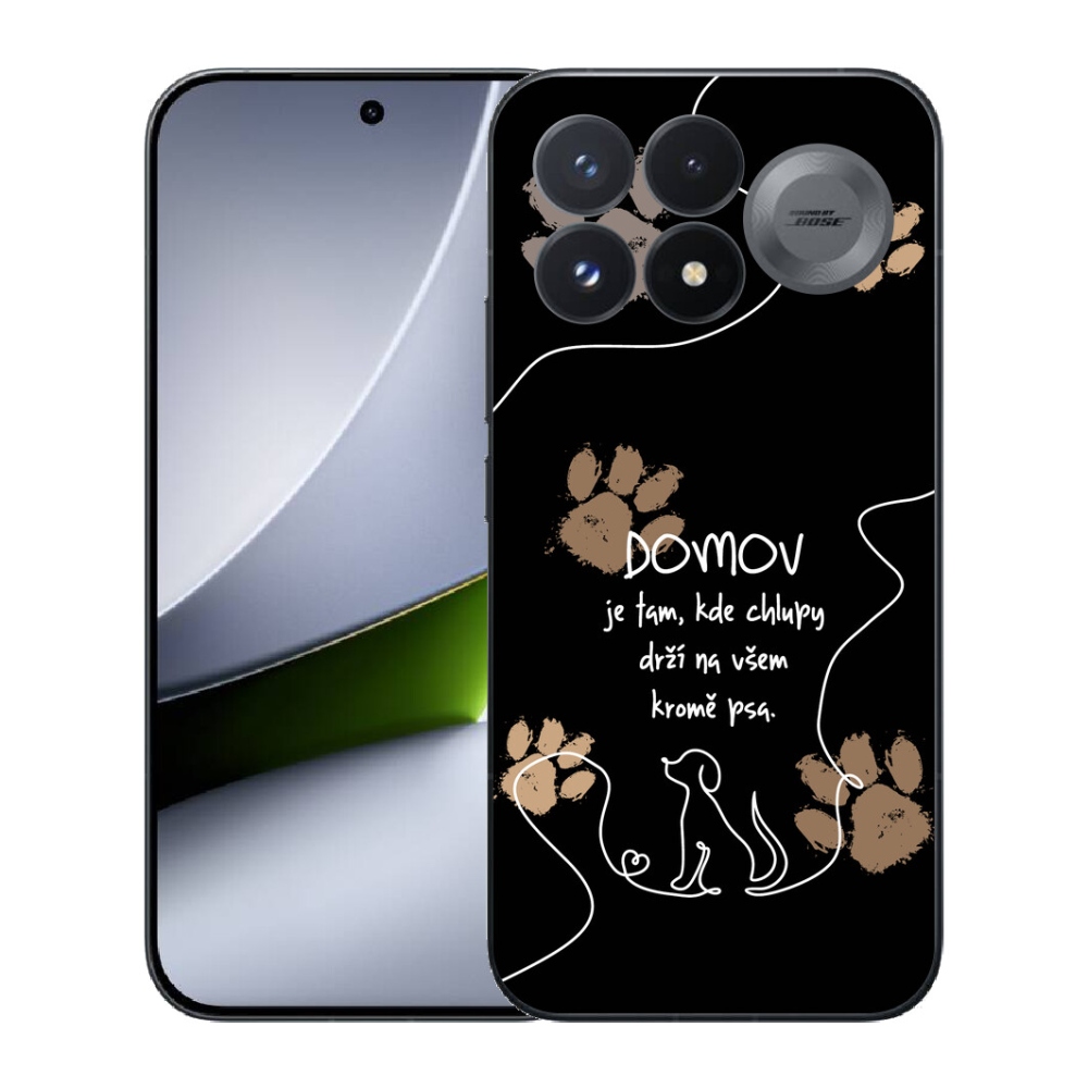 mmCase géltok a Xiaomi Poco F9 Pro 5G-hez – kutyás motívum, fekete háttér
