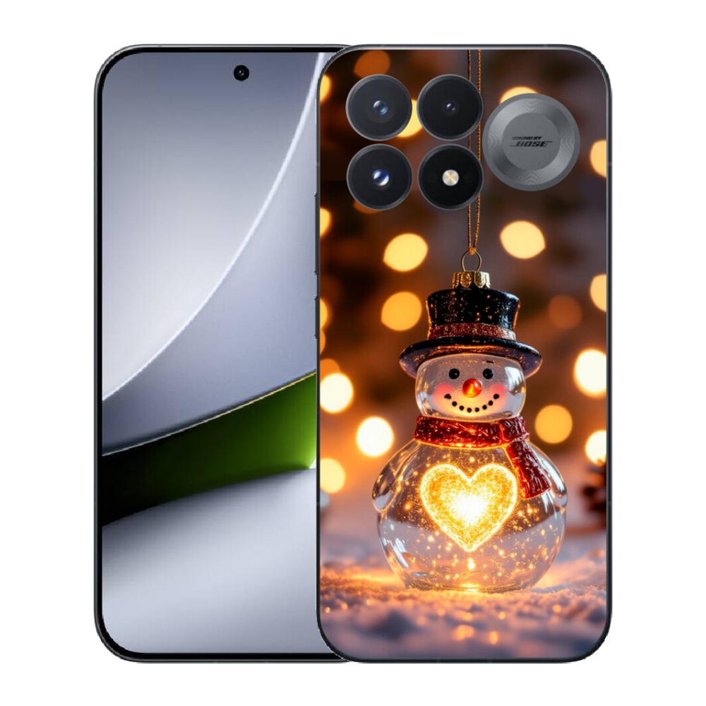 mmCase gél tok a Xiaomi Poco F9 Pro 5G-hez – világító karácsonyi hóember