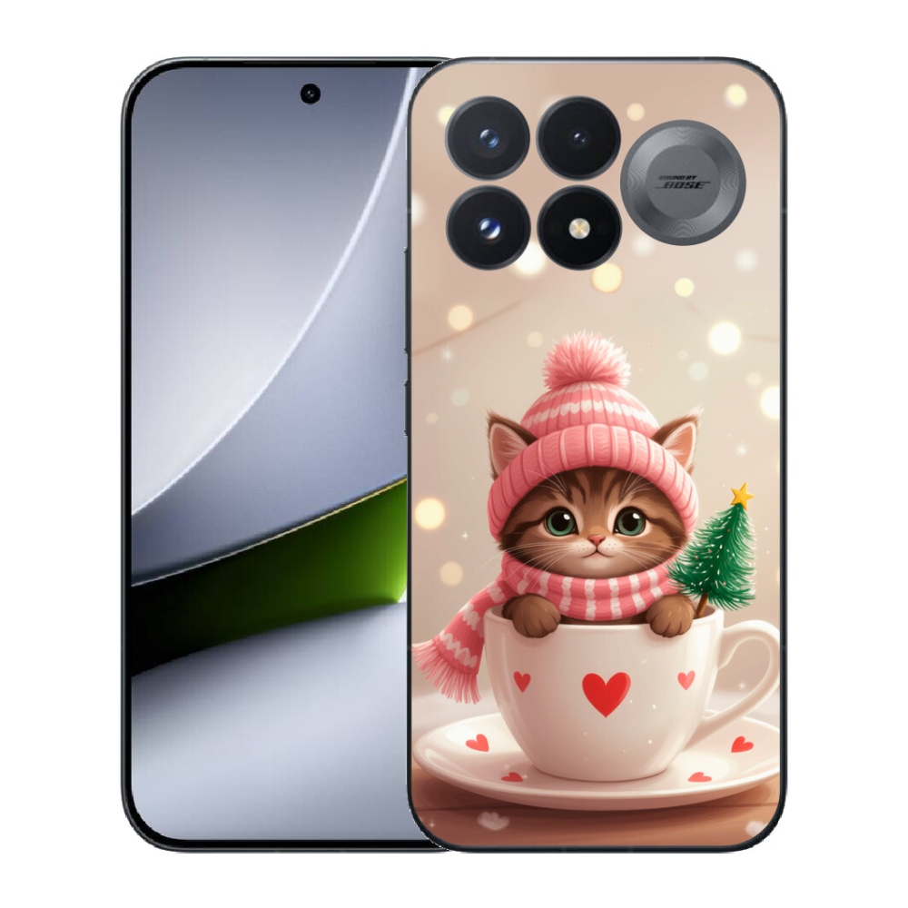 mmCase gél tok a Xiaomi Poco F9 Pro 5G-hez – karácsonyi cica csészében