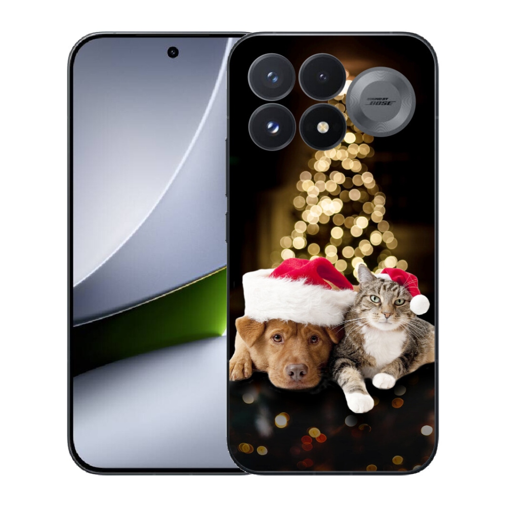 mmCase gél tok a Xiaomi Poco F9 Pro 5G-hez – karácsonyi kutya és macska