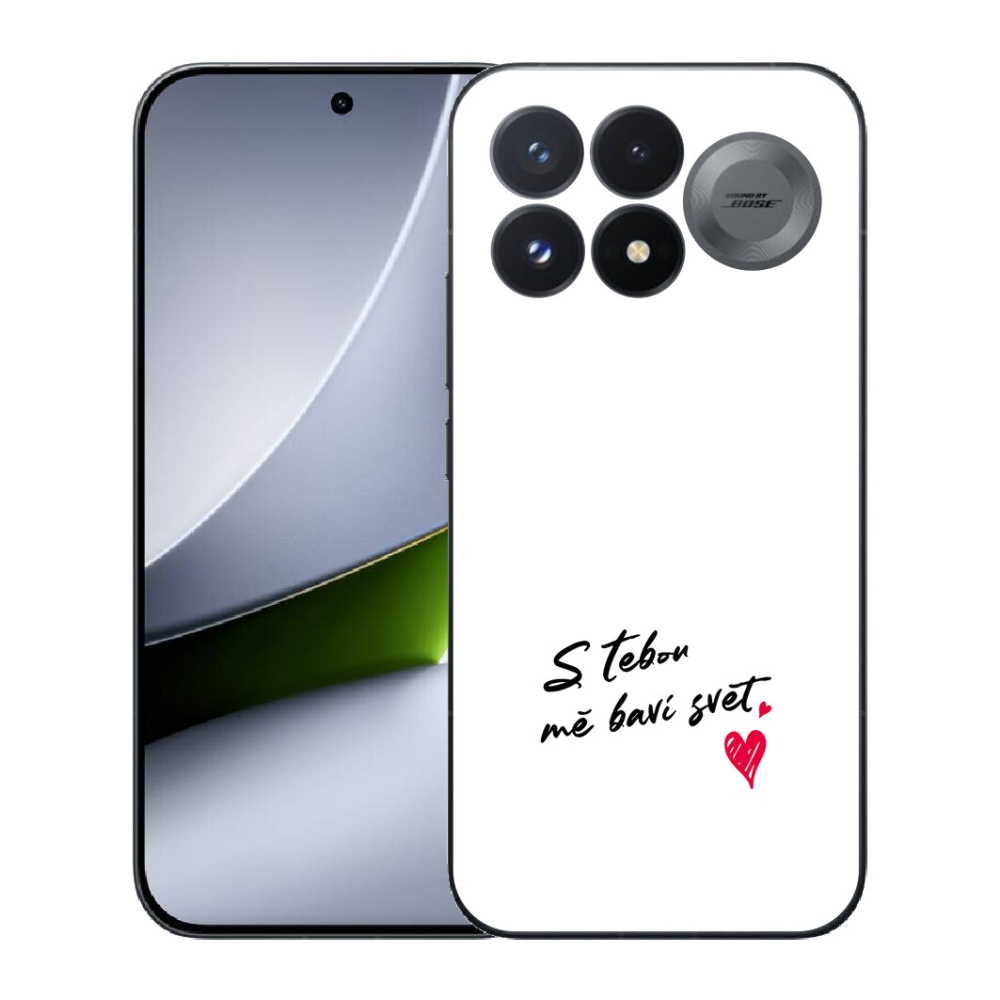 mmCase géltok a Xiaomi Poco F9 Pro 5G-hez – „In Love” felirat, fehér háttér