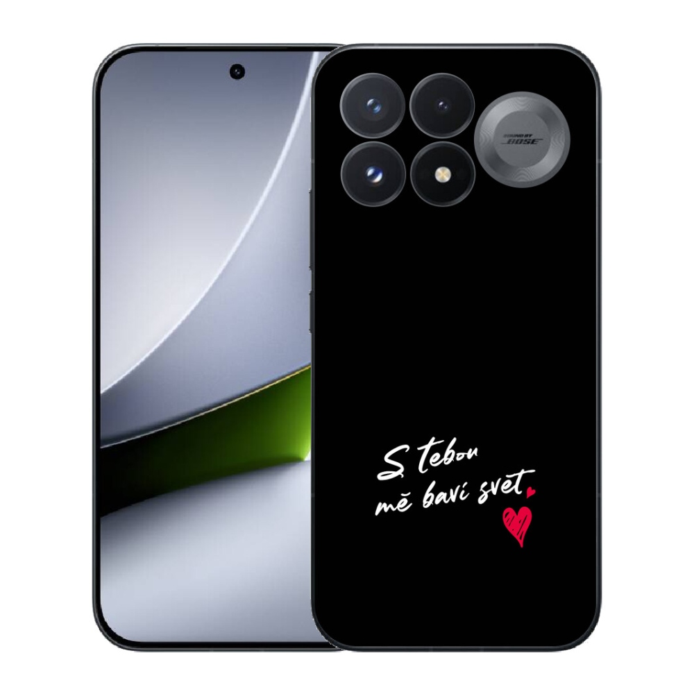 mmCase géltok a Xiaomi Poco F9 Pro 5G-hez – „In Love” felirat, 1, fekete háttér