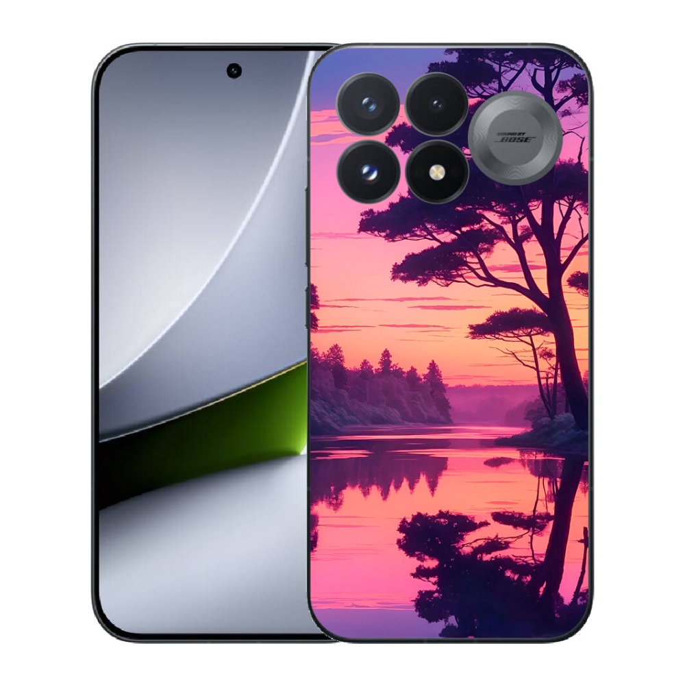 mmCase géltok a Xiaomi Poco F9 Pro 5G-hez – naplemente a tó felett