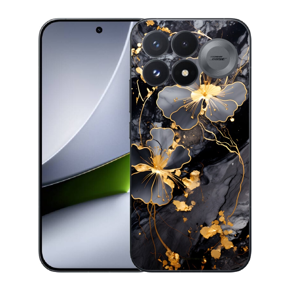 mmCase géltok a Xiaomi Poco F9 Pro 5G-hez – arany virágok