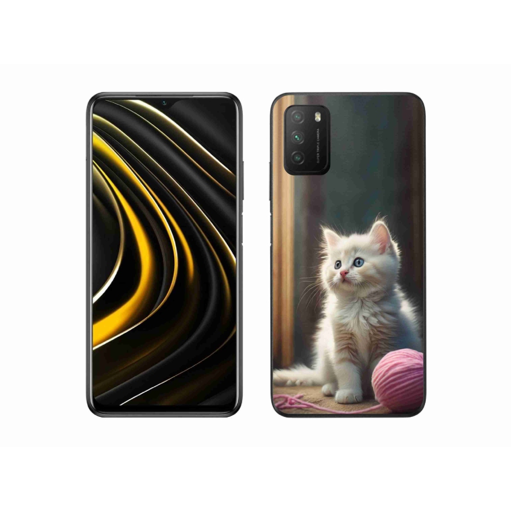 Gél borítás mmCase a Xiaomi Poco M3-hoz - fehér cica 2