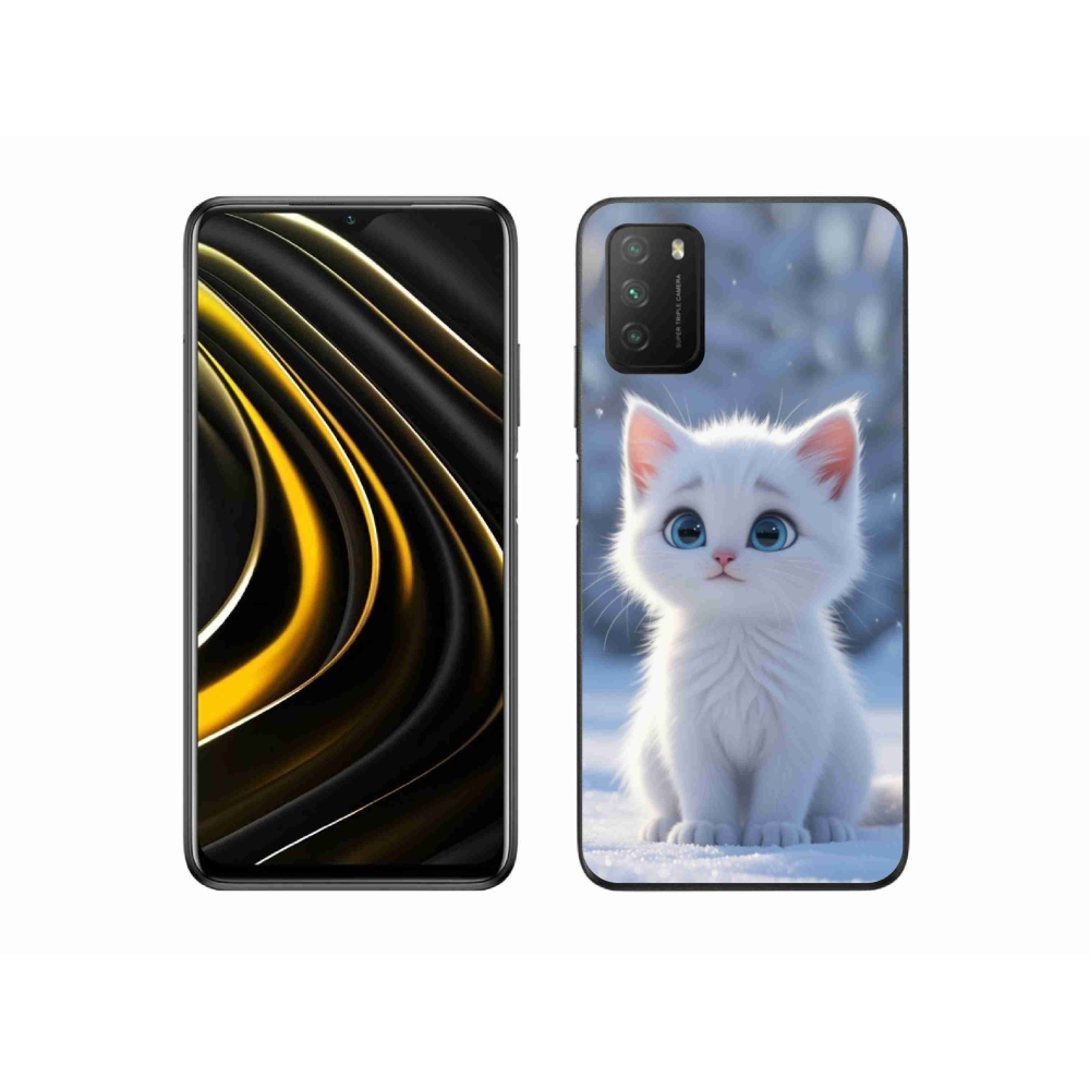Gél borítás mmCase a Xiaomi Poco M3-hoz - fehér cica 3