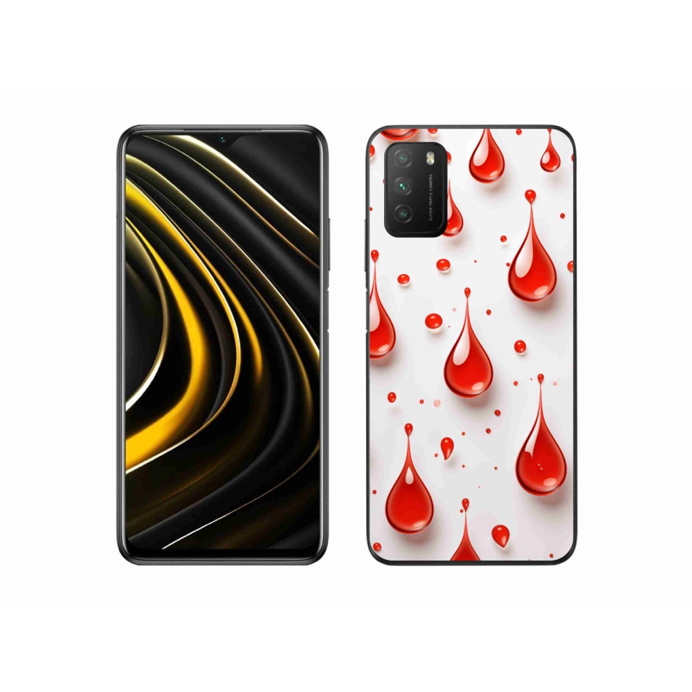 Gél borítás mmCase a Xiaomi Poco M3-hoz - piros cseppek