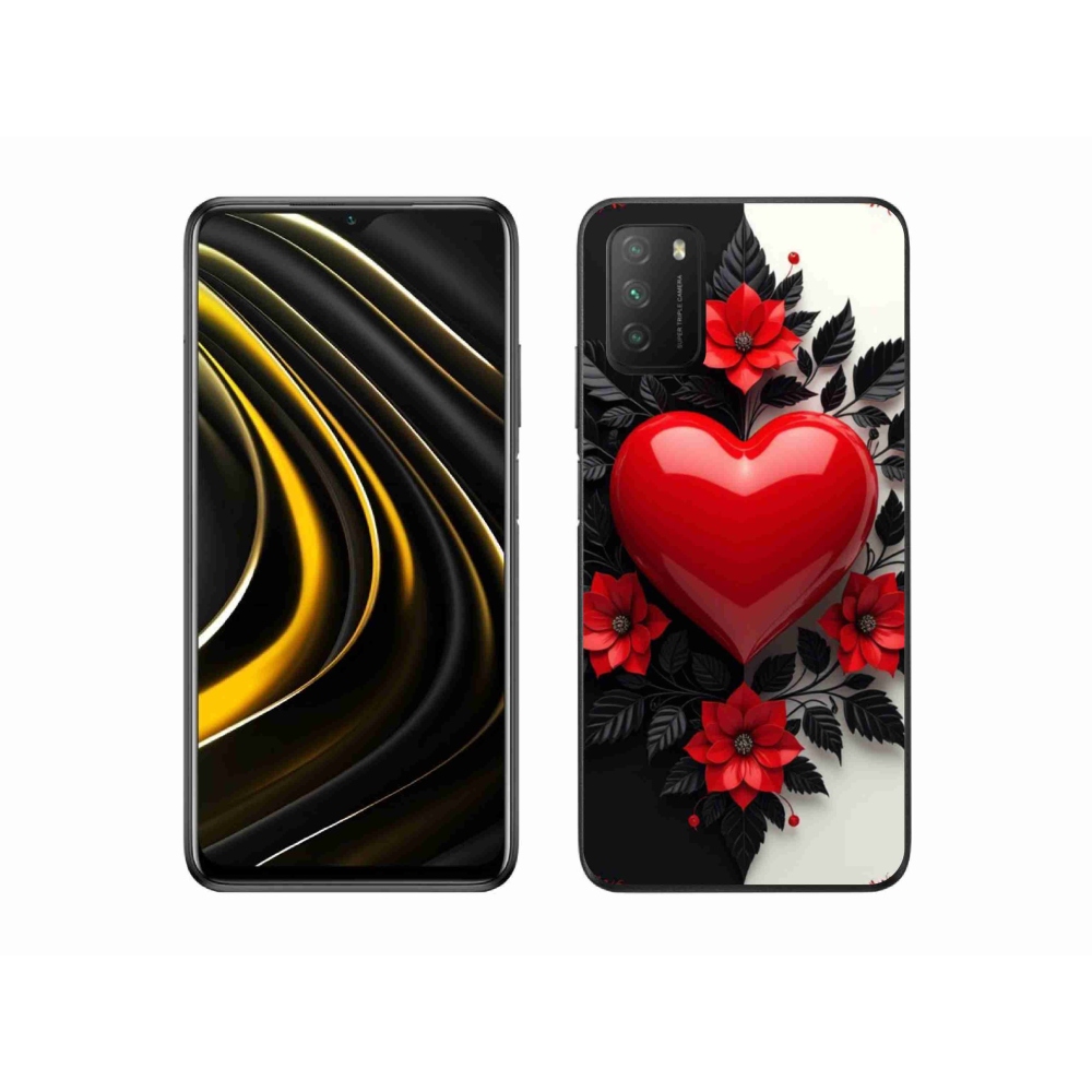 Gél borítás mmCase a Xiaomi Poco M3-hoz - piros szív