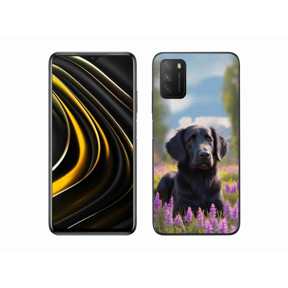 Gél borítás mmCase a Xiaomi Poco M3-hoz - elegáns fekete retriever