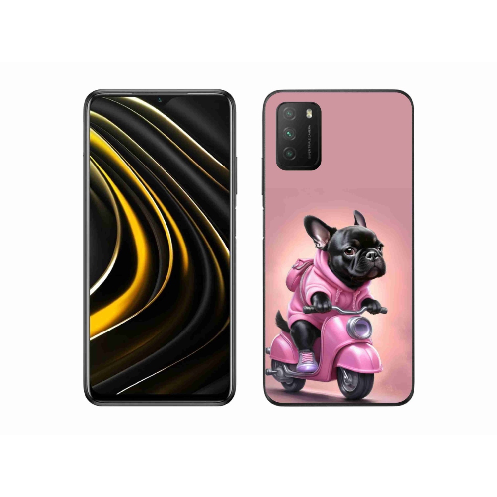 Gél borítás mmCase a Xiaomi Poco M3-hoz - Francia bulldog egy robogón