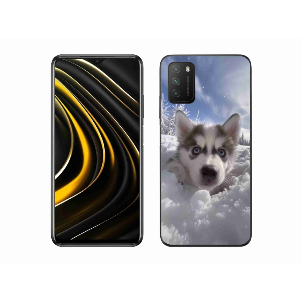Gél borítás mmCase a Xiaomi Poco M3-hoz - husky a hóban